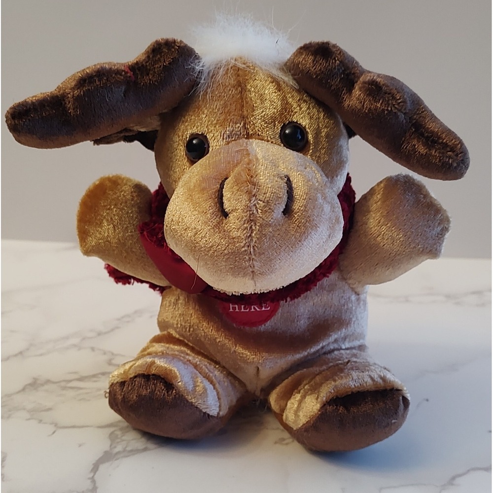 Dan Dee Moose Stuffed Plush 6" Jingle Bell Rock Singing Christmas Stuffed Animal